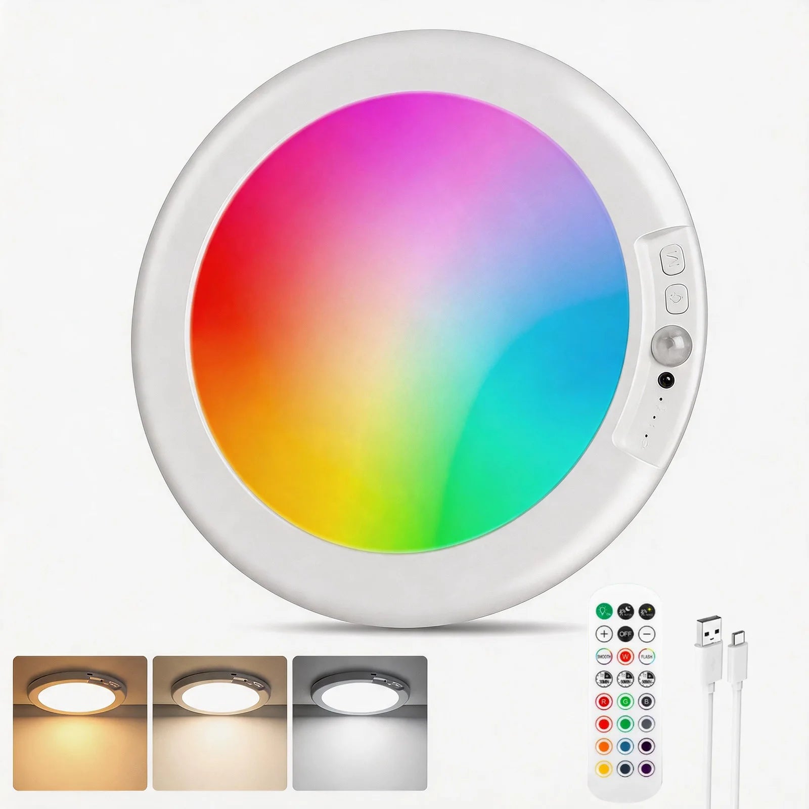 Aurelia Magnetic Rechargeable RGB Ceiling Light – USB-C Remote – detail view 7