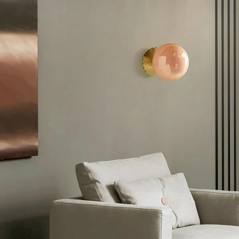 Liora Pink Bauhaus Glass Chandelier for Bedroom – Mid-Century