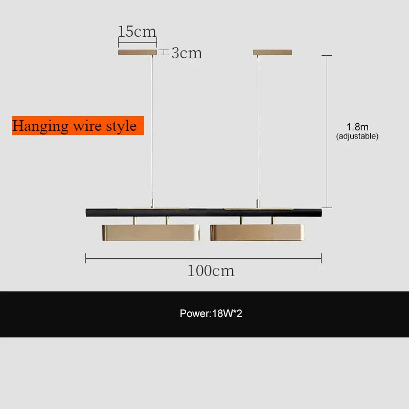 Isolde Arc Linear Metal Pendant Light – product view 8