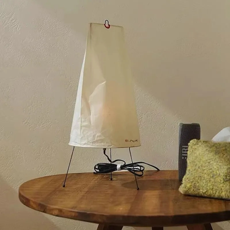 Rice Paper & Wood Floor Lamp – Wabi-Sabi Japanese for Living Room, Bedroom, Reading Corner | Halcyon Orbit by Evenlyr