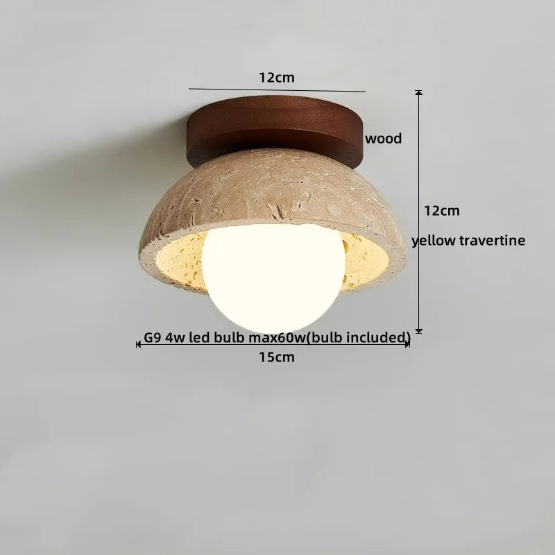 Ruelle Veil Globe Travertine Ceiling Light – product view 9
