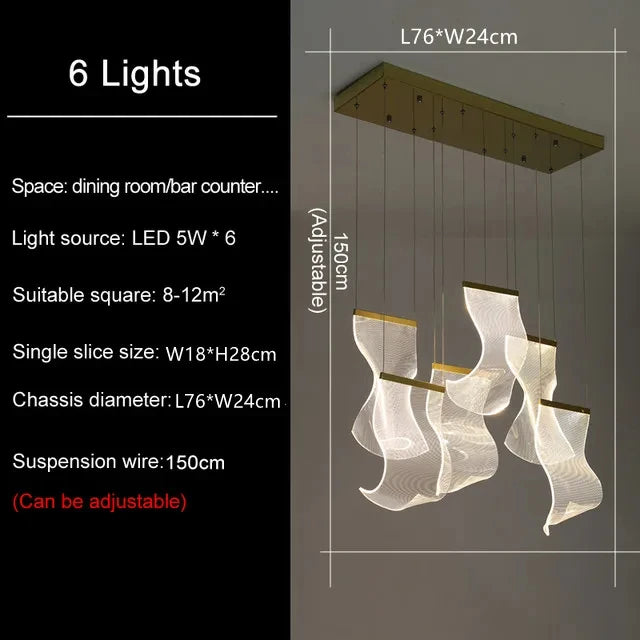 Metal Chandelier – Modern LED for Living Room, Restaurant & Café | Noemi Crest by Evenlyr