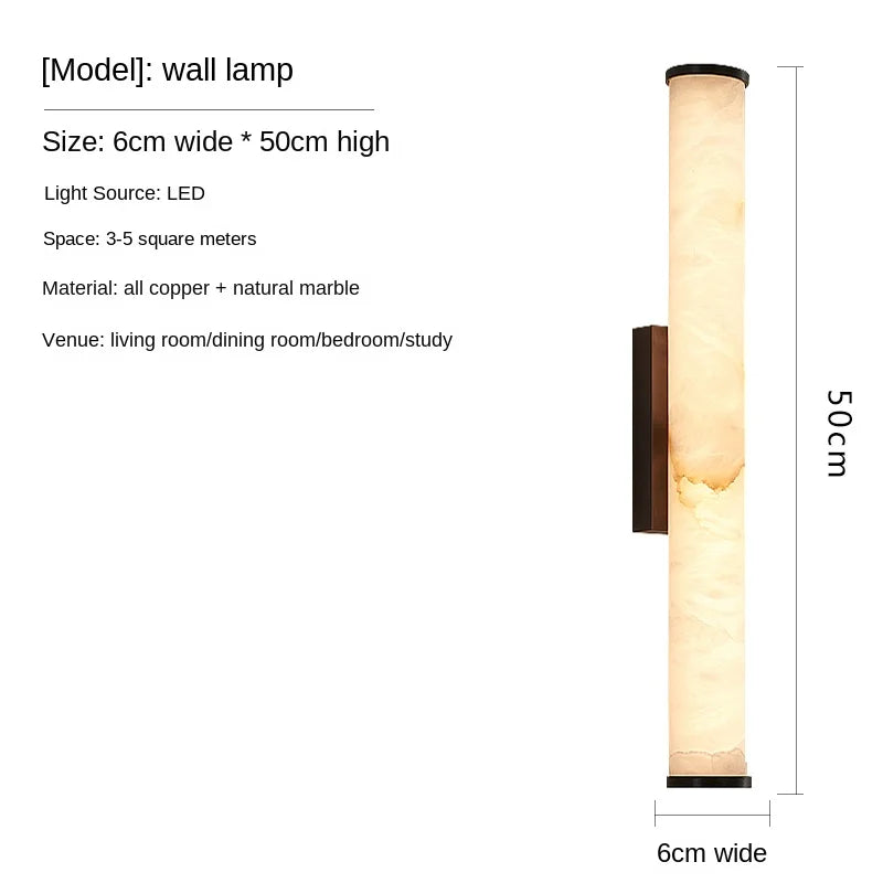 Linea Column Marble Wall Sconce – Luxury – product detail 9