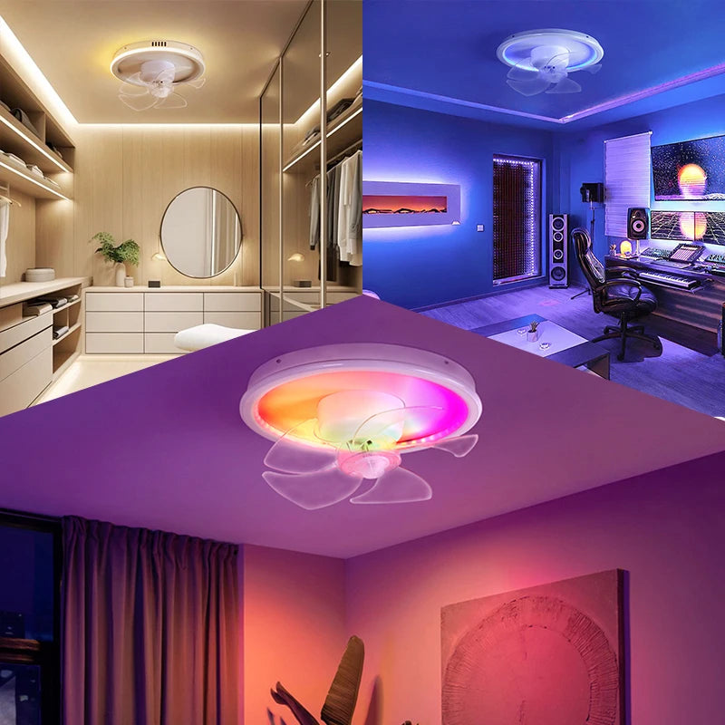 Belluno RGB Dimmable Ceiling Fan Light for Bedroom – Remote Control – detail view 4