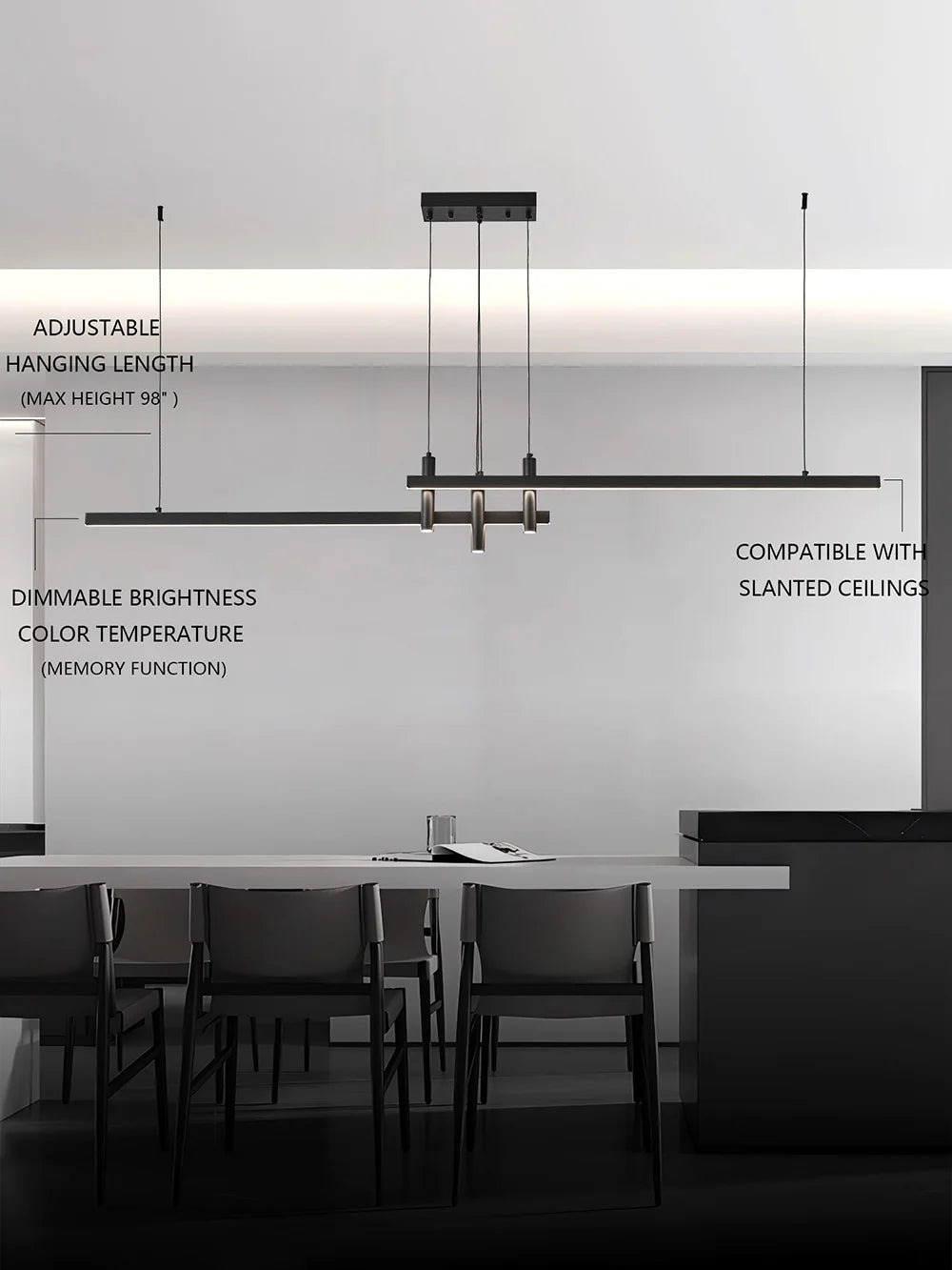 Kalix Arc Linear Metal Pendant Light – product view 3