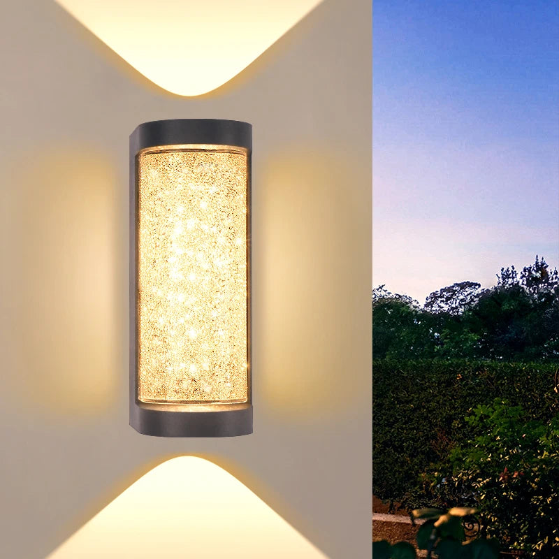 Caspian 10W Outdoor Wall Light for Exterior Corridor – Crystal – product view