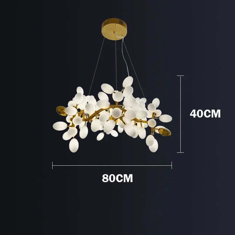Glass Chandelier – Nordic Modern Adjustable for Bedroom, Dining Room, Living Room | Halcyon Halo by Evenlyr