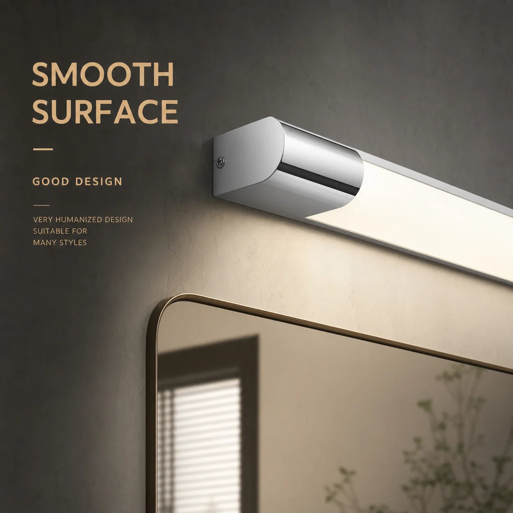 Orlena Adjustable LED Bathroom Mirror Light for Vanity Area – Stainless Steel