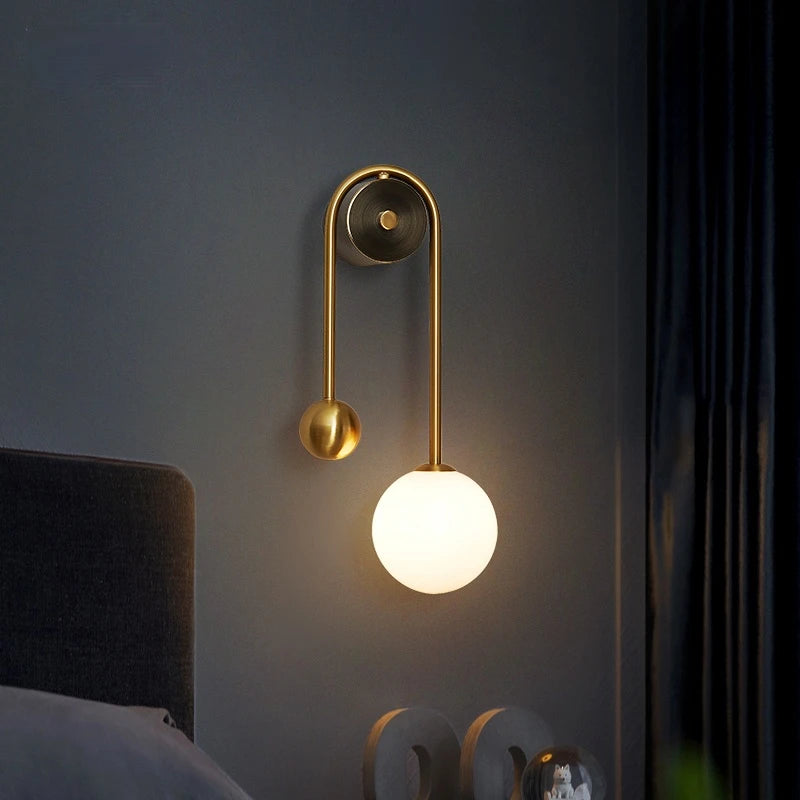 Glass Wall Sconce – Modern Minimalist for Bedroom, Living Room, Bathroom | Elowen Dome by Evenlyr