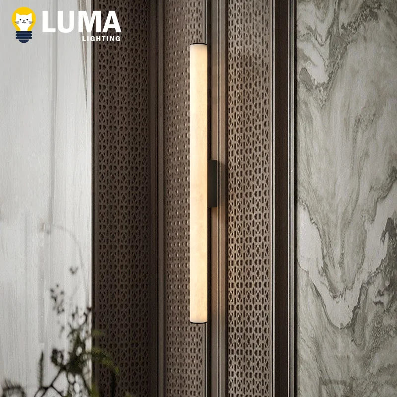 Solis Facet Alabaster Wall Sconce – Minimalist – product detail 4