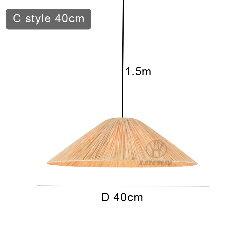 Rattan Pendant Light – Wabi-Sabi Japanese for Restaurant, Bedroom, Hotel | Thalia Orbit by Evenlyr