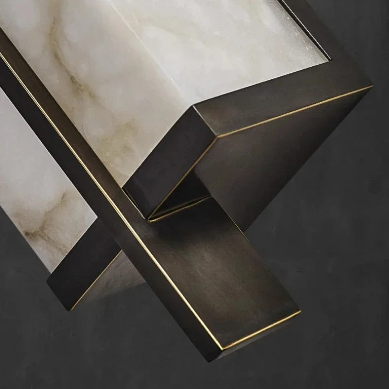 Iris Fold Marble Wall Sconce – Minimalist – product detail 6
