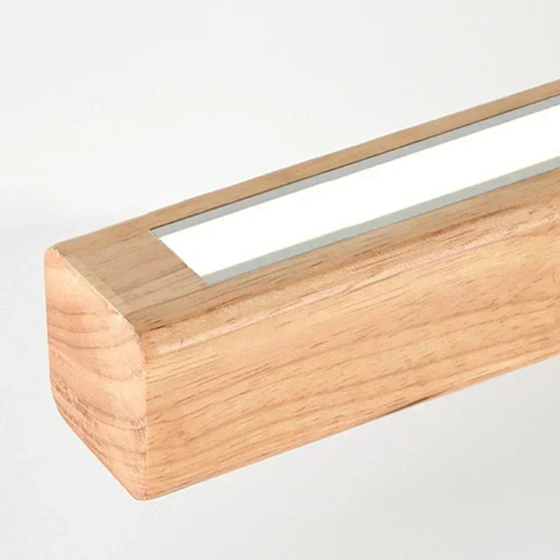 Ginevra Long Wood Pendant Light for Dining Table – Nordic