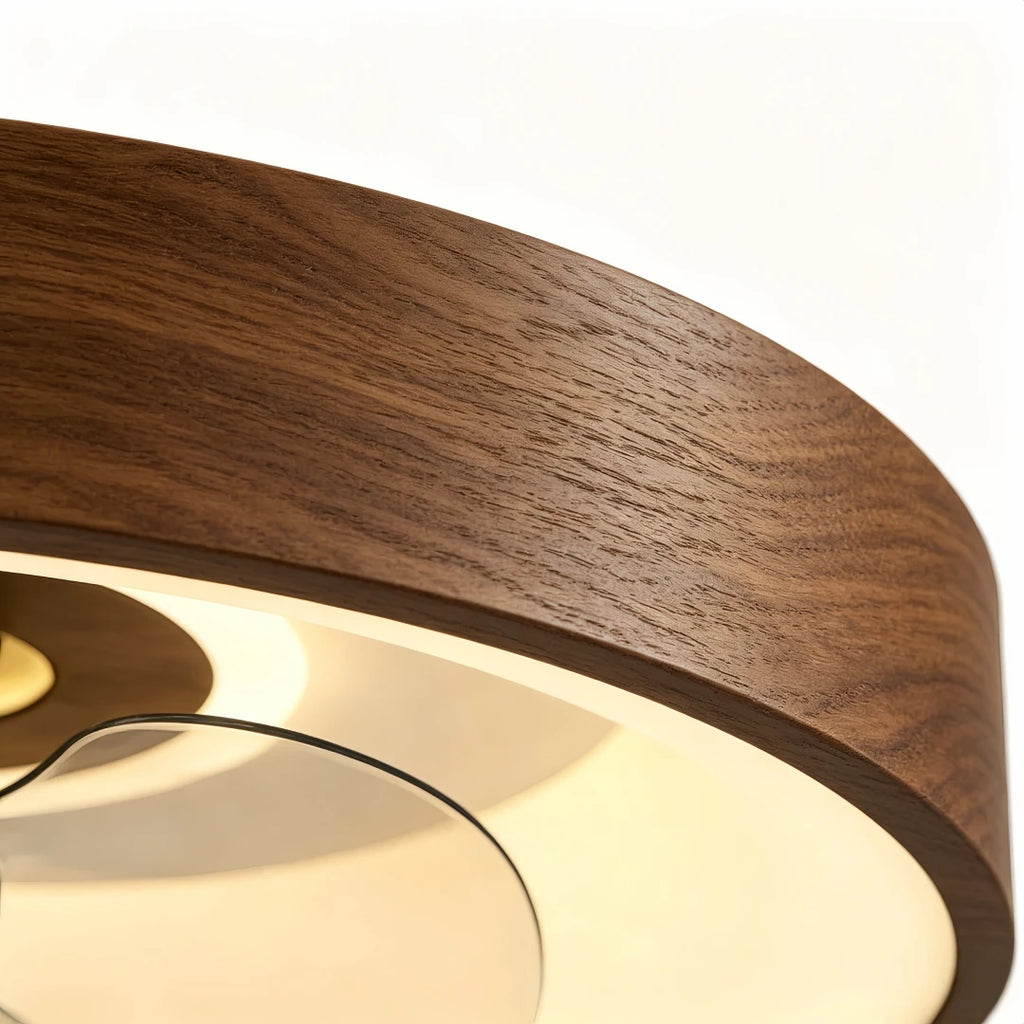 Caspian Low Profile Ceiling Fan with Light for Low-Ceiling Bedroom – Mid-Century