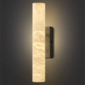 Alabaster & Marble Cylinder Wall Sconce – Modern for Bedroom & Bedside, Hallway & Entryway, Living Room | Lunara Veil by Evenlyr