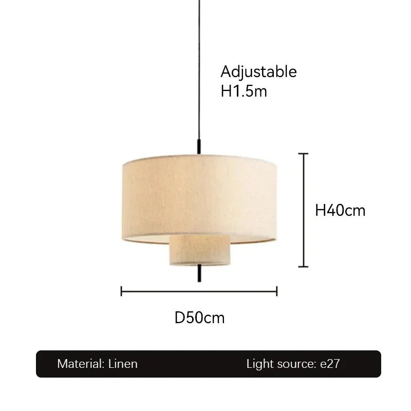 Fabric Chandelier – Wabi-Sabi Minimalist LED for Bedroom & Bedside | Elowen Dome by Evenlyr