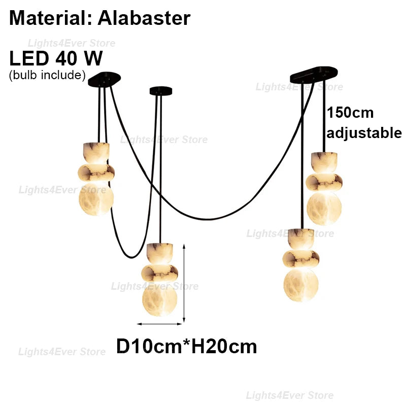 Luma Beam Alabaster Chandelier – Dimmable – product detail 17