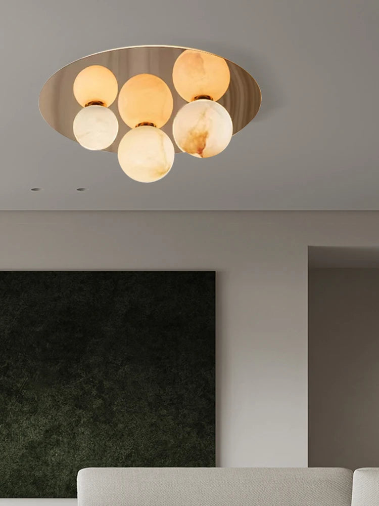 Alabaster & Marble Chandelier – Modern Minimalist for Dining Room, Living Room, Foyer | Sorella Line by Evenlyr