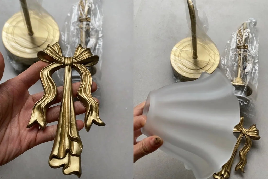 Vintage Bow Copper Bedside Wall Sconce – Pull-Cord Option