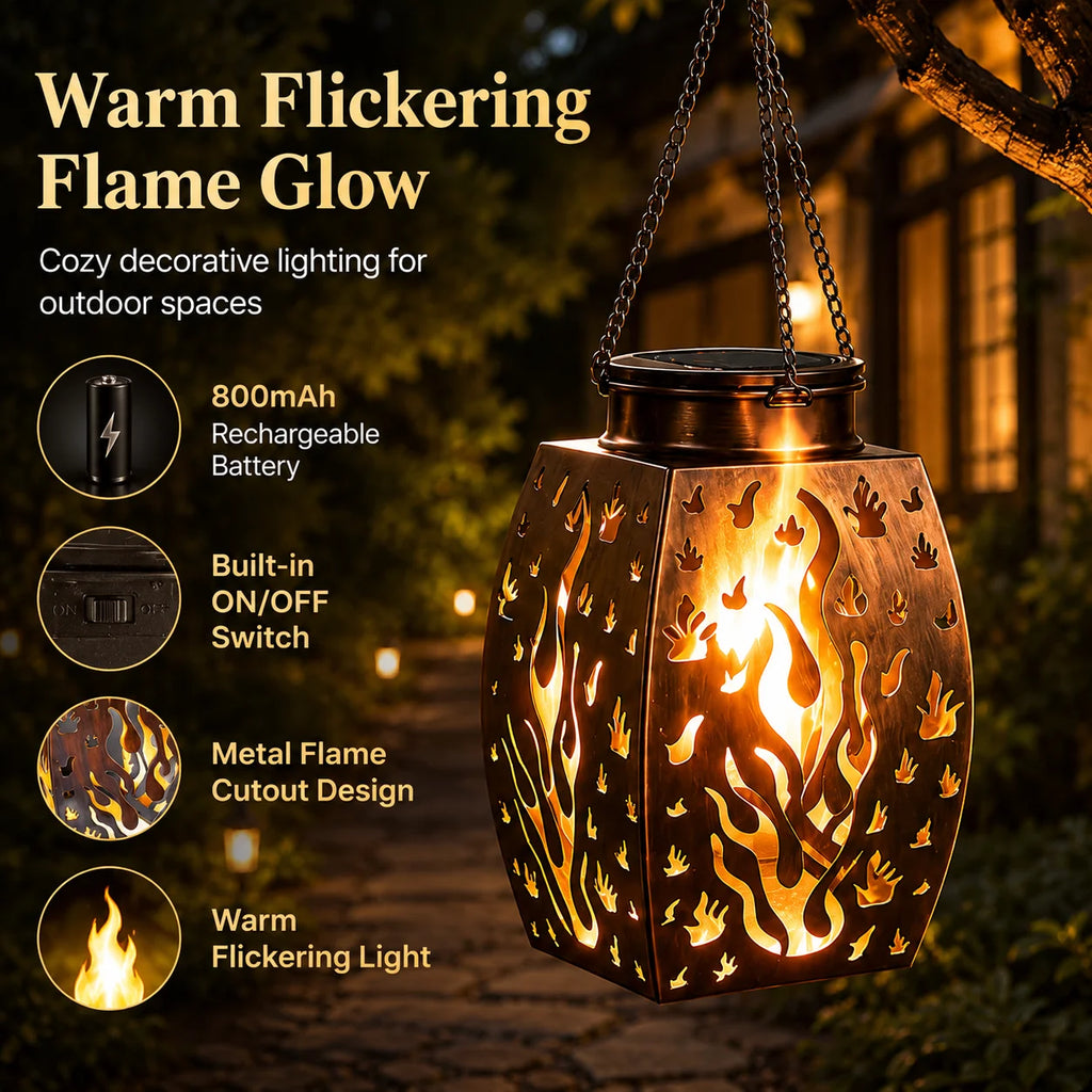 Liora 16-Inch Solar Hanging Lantern Set – 2 Pack – detail view 3