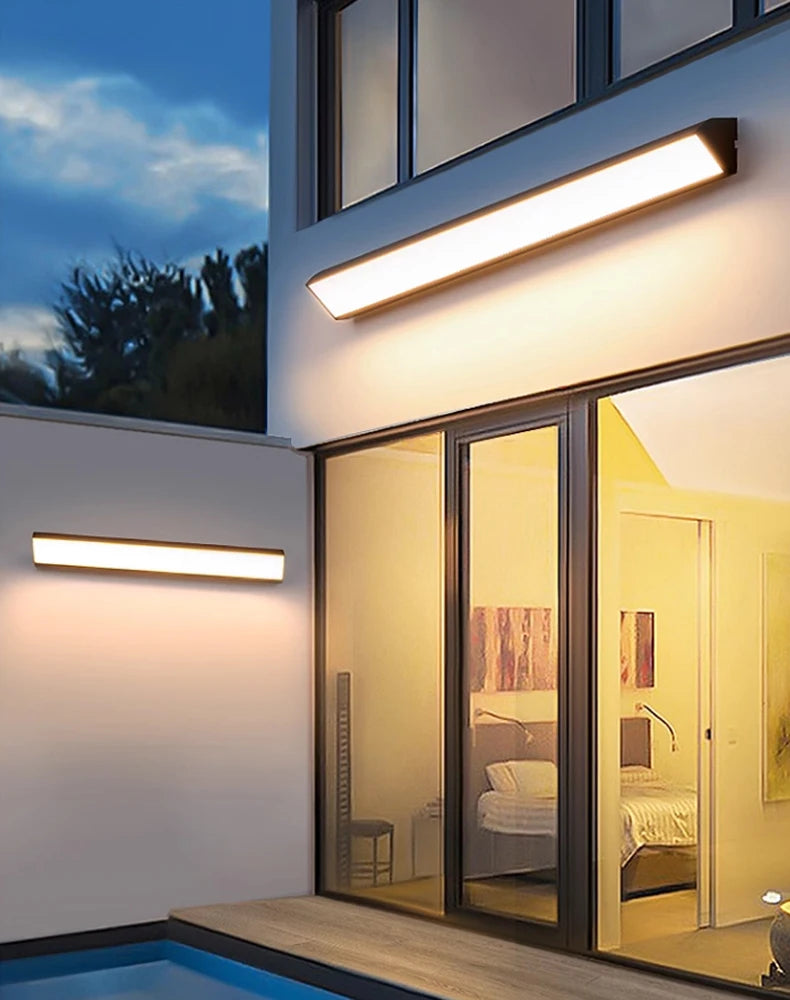 Siena Modern Linear Outdoor Wall Light for Courtyard – product view