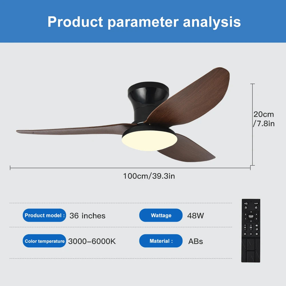 Ilaria Integrated High-Airflow Ceiling Fan Light for Bedroom