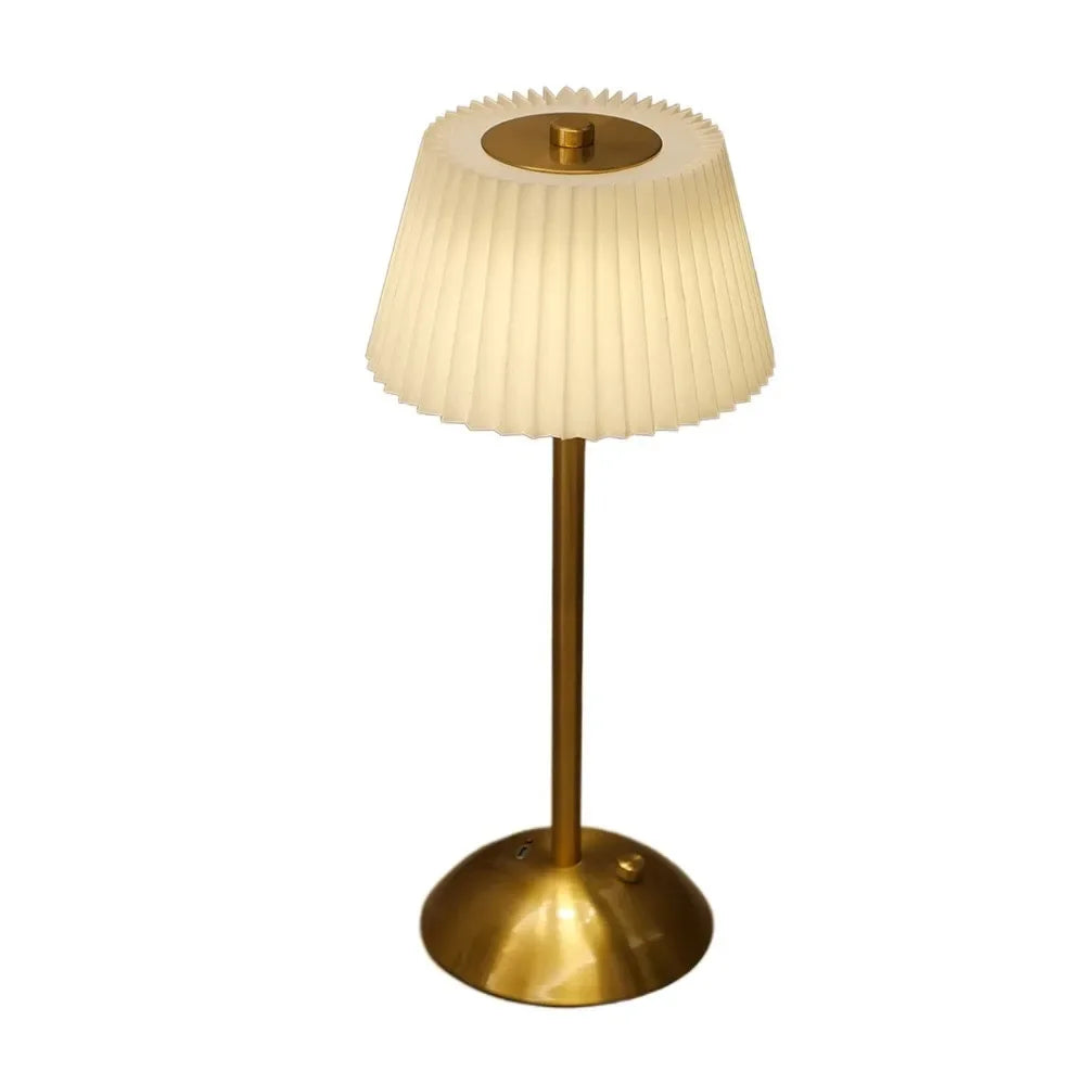 Fabric Table Lamp – Modern Minimalist Cordless Rechargeable for Bedside, Desk & Office, Restaurant Table | Zaria Column by Evenlyr