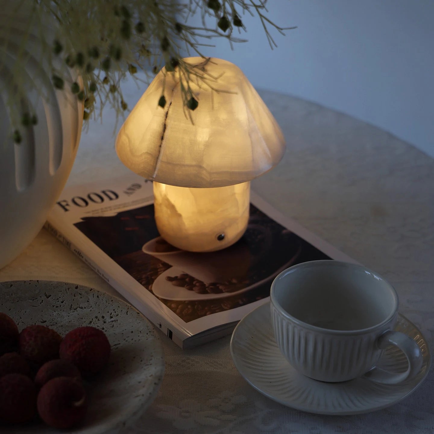 Marble Table Lamp – Nordic Modern Dimmable LED for Bedside, Desk & Office, Restaurant Table | Celeste Grove by Evenlyr