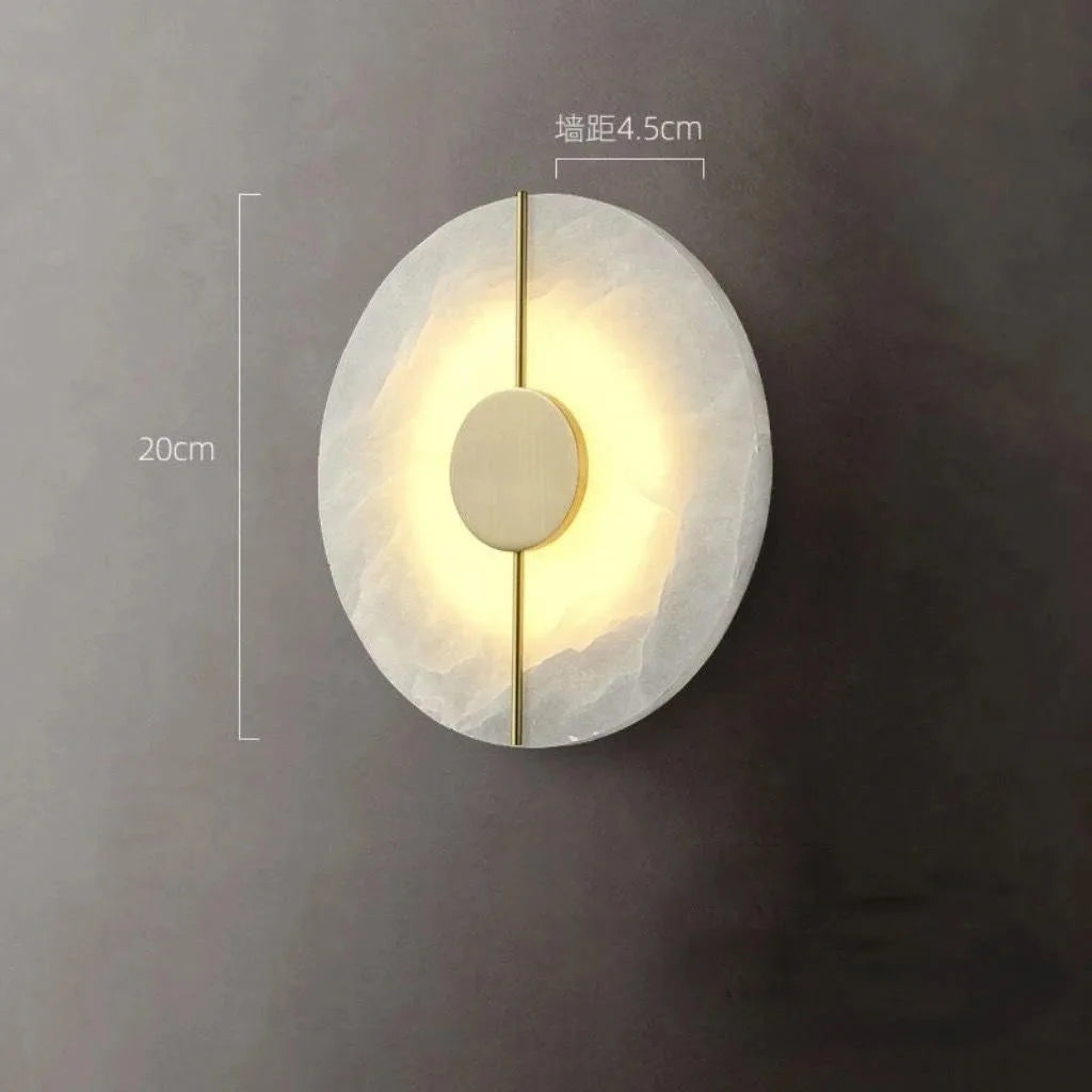 Doria Natural Marble and Copper Wall Sconce for Bedroom – Luxury – detail view 5