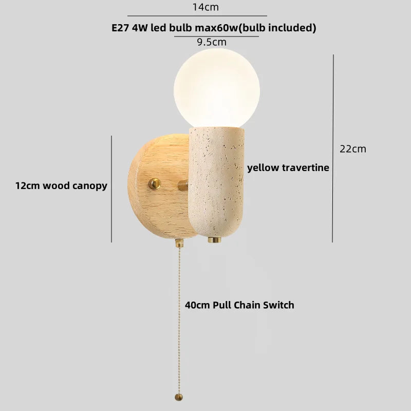 Evren Veil Travertine Wall Sconce – product view 5