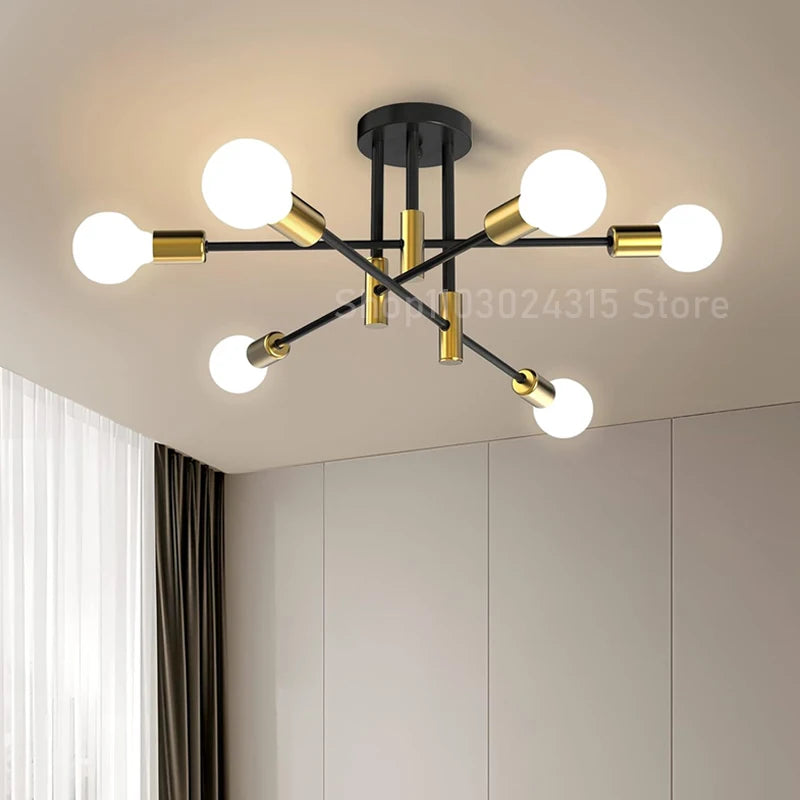 Metal Branch Chandelier – Nordic Modern LED for Hallway & Entryway, Restaurant & Café | Alora Glow by Evenlyr
