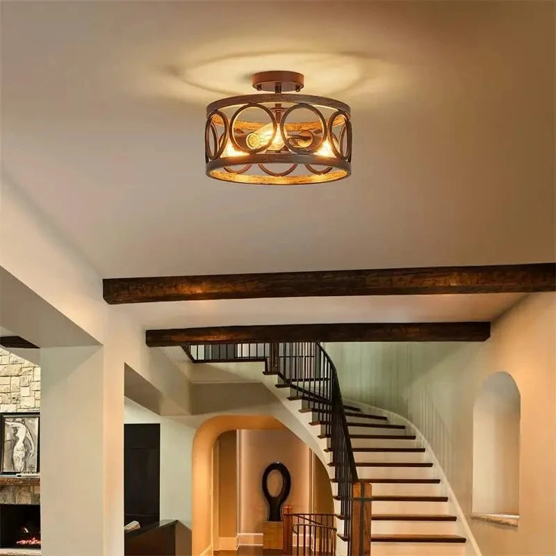 Ilaria Vintage Wood Chandelier for Dining Room – Industrial