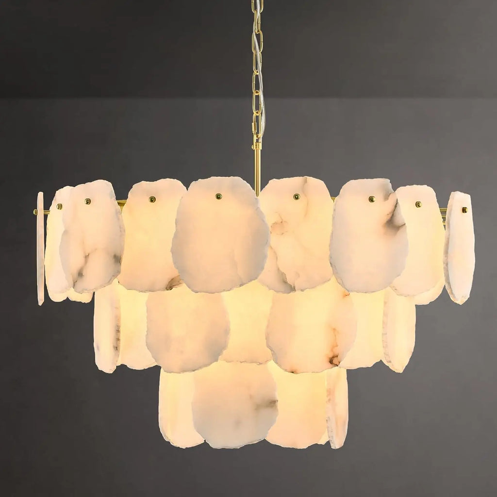 Alabaster & Marble Chandelier – Art Deco for Dining Room, Living Room, Bedroom | Evanthe Line by Evenlyr