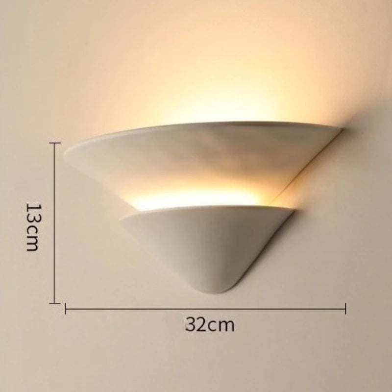 Neroli Double-Layer Gypsum Wall Sconce for Corridor – Wabi-Sabi