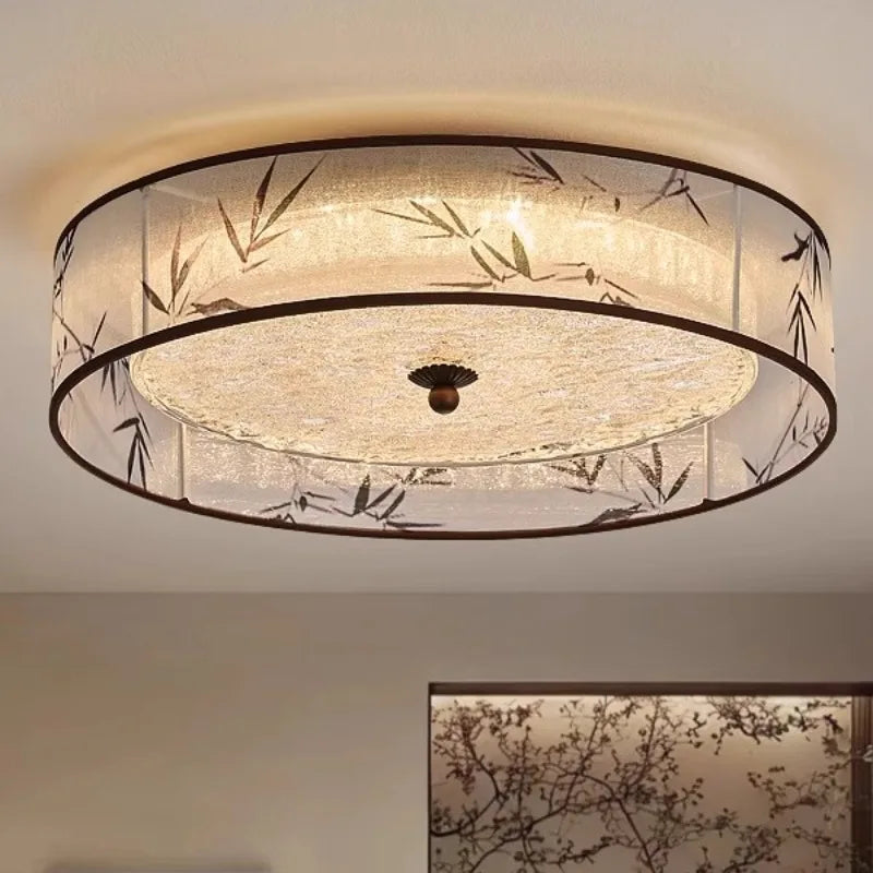Glass & Fabric Pendant Light – Vintage Modern for Kitchen Island, Dining Room, Restaurant | Seraphine Arc by Evenlyr