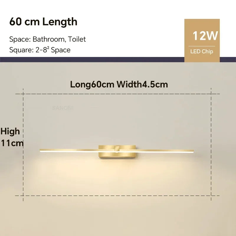 Metal Wall Sconce – Modern LED for Bathroom, Bedroom & Bedside, Hallway & Entryway | Aurelle Crest by Evenlyr