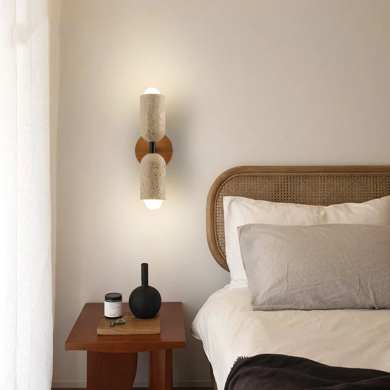 Evren Veil Travertine Wall Sconce – product view 4