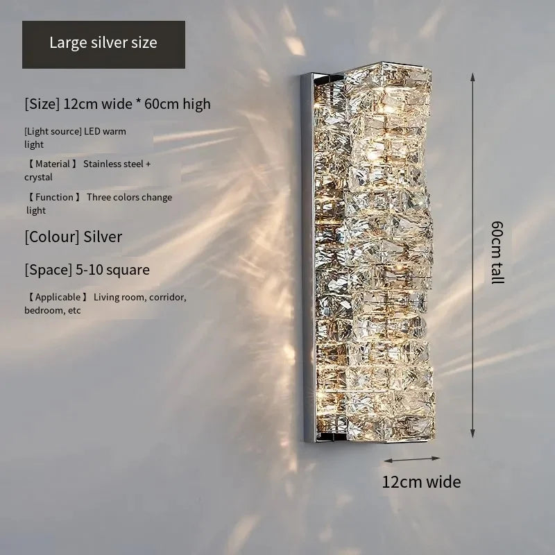 Aurelia Chrome-and-Gold Crystal Vanity Wall Light