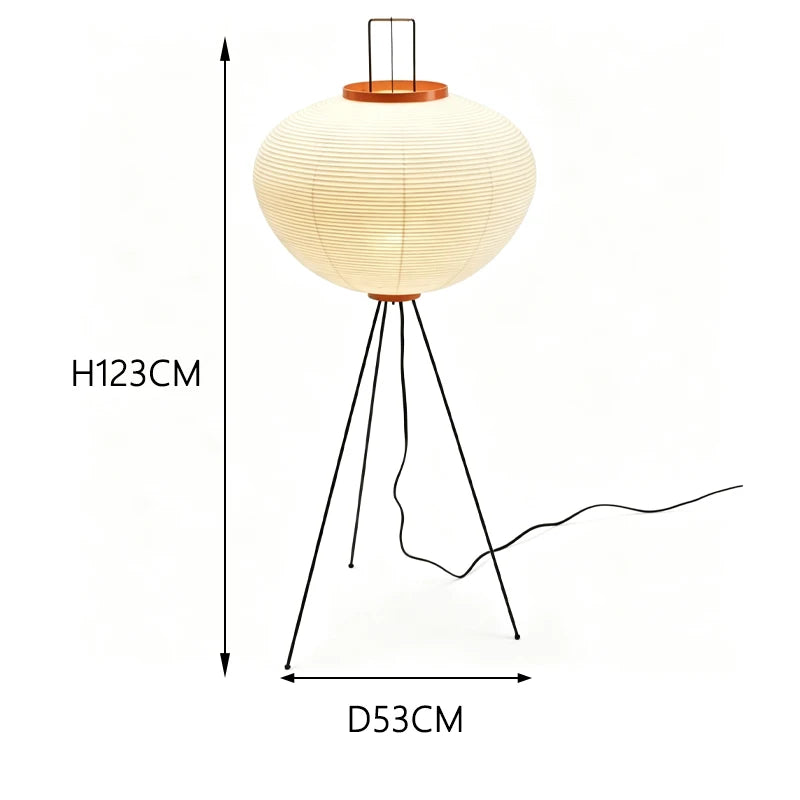Rice Paper Floor Lamp – Wabi-Sabi Japanese for Living Room, Bedroom, Reading Corner | Seraphine Cascade by Evenlyr