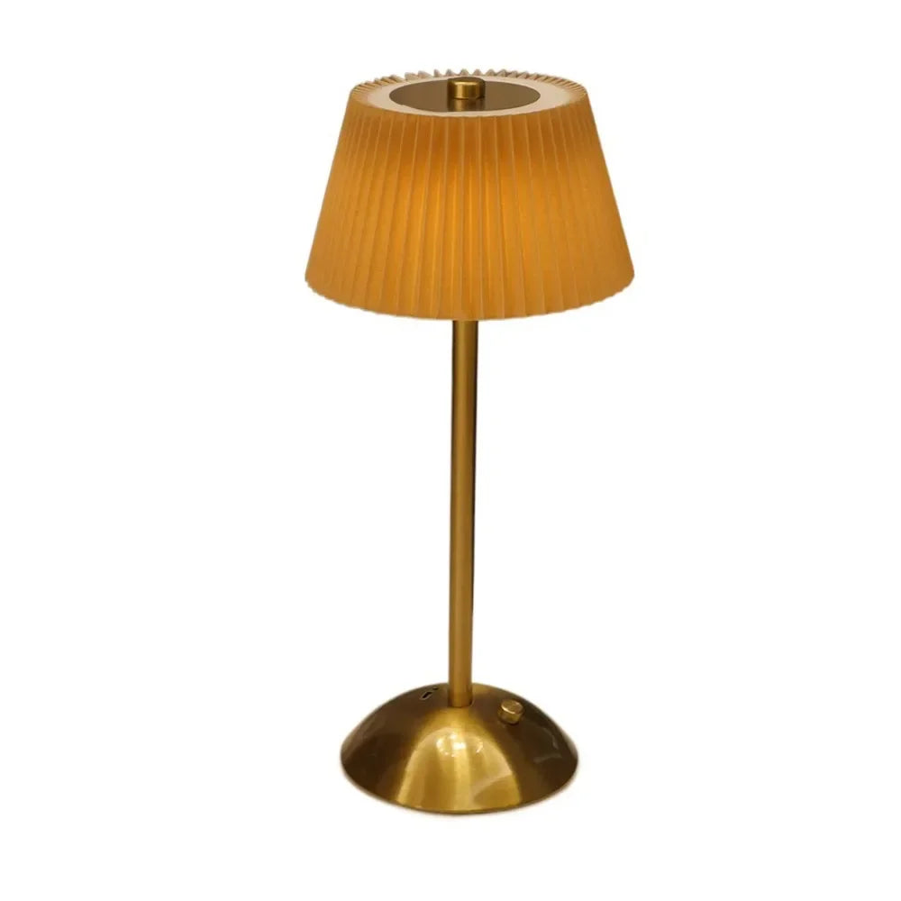 Fabric Table Lamp – Modern Minimalist Cordless Rechargeable for Bedside, Desk & Office, Restaurant Table | Zaria Column by Evenlyr