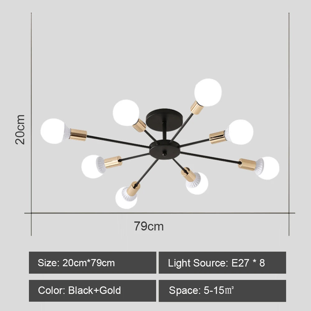 Quintara Flush Mount Modern Chandelier for Dining Room – Vintage