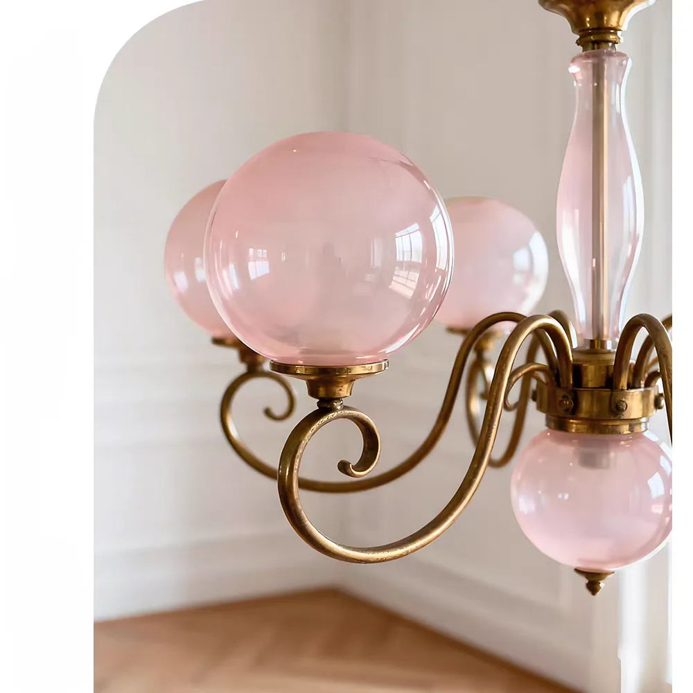 Siena French Wrought-Iron and Glass Chandelier – Vintage