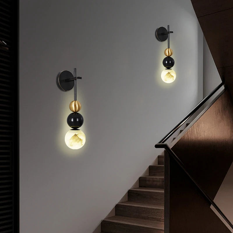 Helian Halo Marble Wall Sconce – product view 3