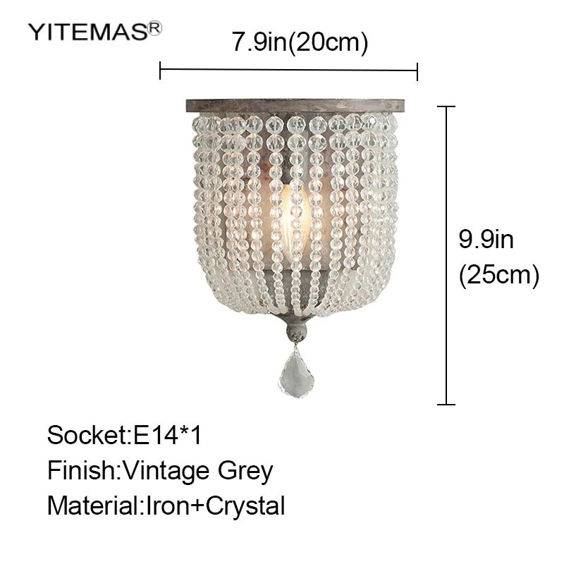 Palermo Antique Silver Crystal Chandelier for Bedroom – French Country