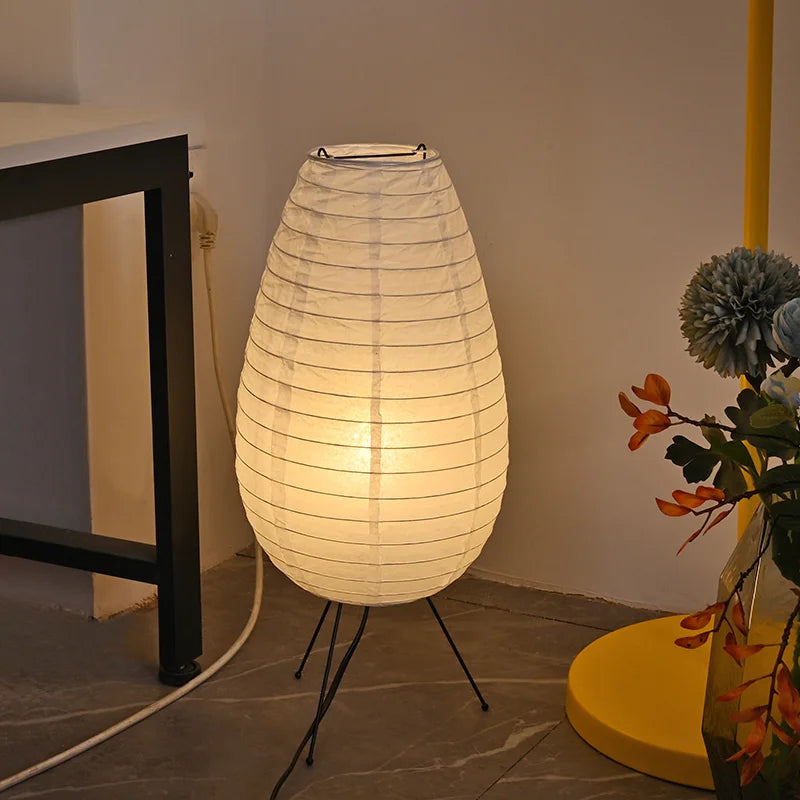 Rice Paper Floor Lamp – Wabi-Sabi Japanese Dimmable LED for Living Room, Bedroom, Reading Corner | Coralie Orbit by Evenlyr