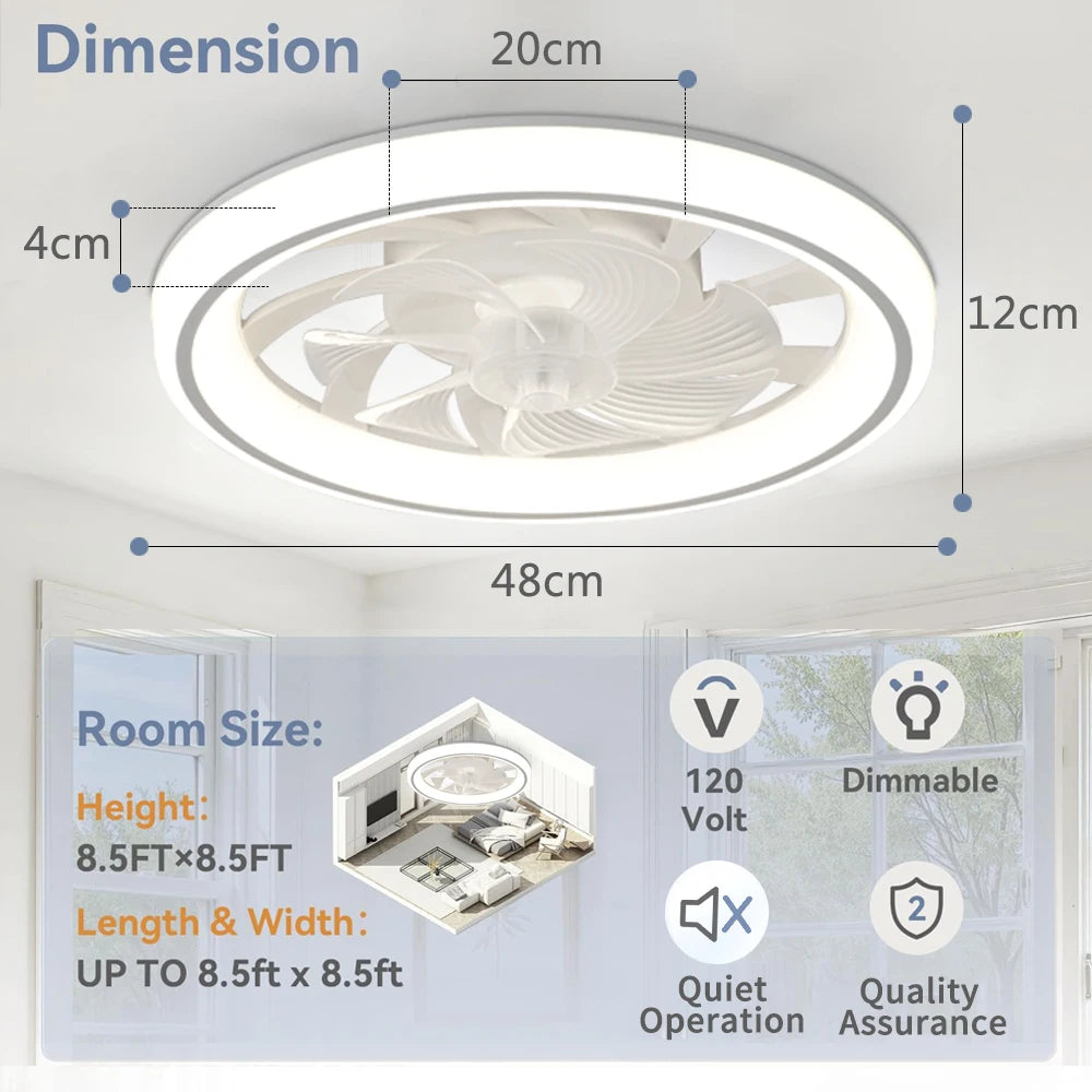 Neroli 6-Speed Dimmable Ceiling Fan Light – Remote Control – detail view 5