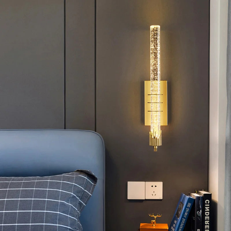 Crystal Wall Sconce – Modern Minimalist for Bedroom, Living Room, Dining Room | Isolde Beam by Evenlyr
