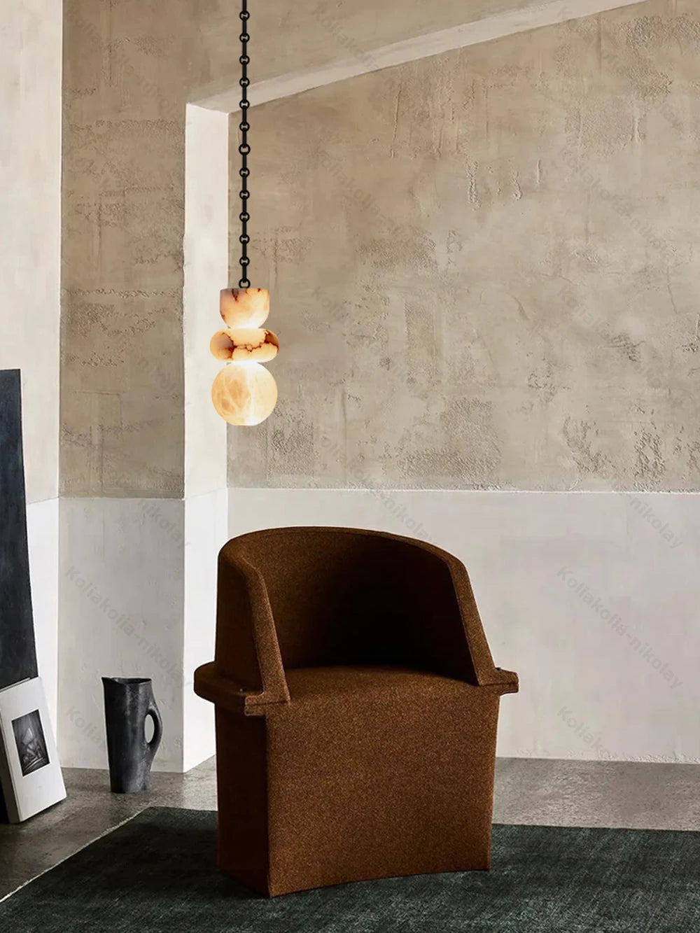 Alabaster & Marble Chandelier – Modern Dimmable LED for Living Room, Bedroom & Bedside | Maris Glow by Evenlyr