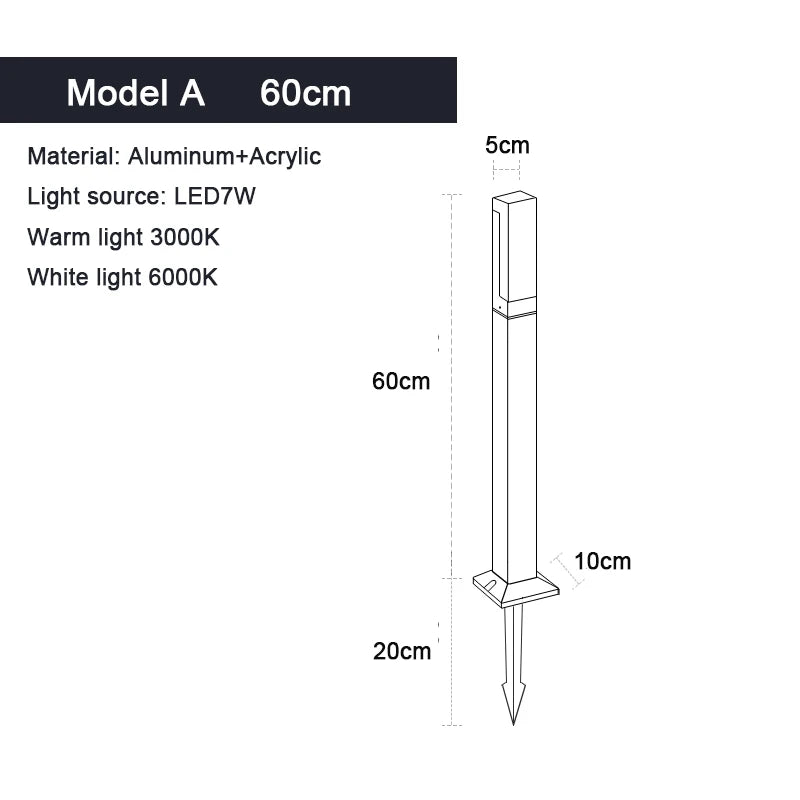 Helios 7W COB Garden Pillar Light – IP65 – detail view 9