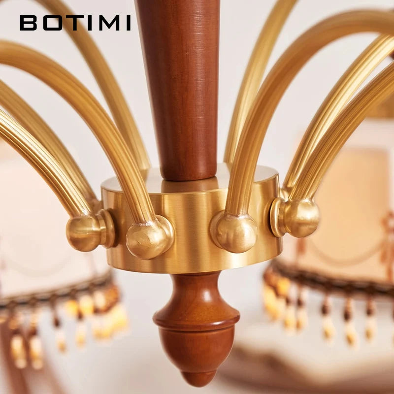 Kensley Brass Wood Chandelier for Dining Room – Bohemian